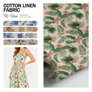 Tela de lino y algodón mezclados de peso medio, lavada, para vestidos de verano y camisetas, en oferta. - Product Image 1