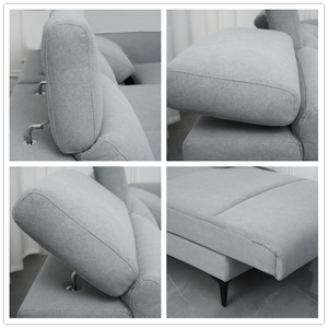 Sofá en forma de L para sala de estar, juego de sofás seccionales de tela ajustable gris <span class=keywords><strong>Euro</strong></span> - Product Image 3