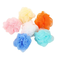 Éponge de bain en maille, boule de douche, fleur de bain en nylon, mélange de couleurs en vrac, 20g, vente en gros