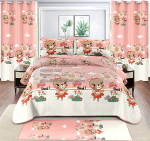 Juego de Ropa de Cama <span class=keywords><strong>Infantil</strong></span> de 7 Piezas con Sábana Ajustable, Alfombra, Cortinas, Tamaño Individual, Patrones de Animales, Juego de Ropa de Cama Suave para Niños - Product Image 3