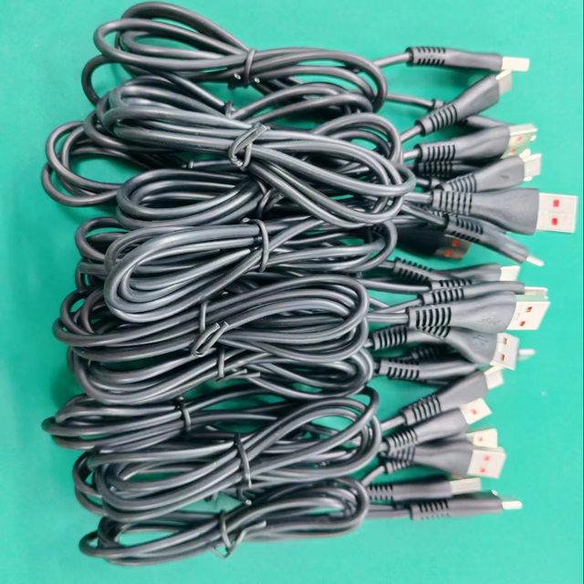 Black USB Type-C Fast Charging Data Cable with Composite Copper Conductor Eco-Friendly PVC Material for Android Mobile Phones