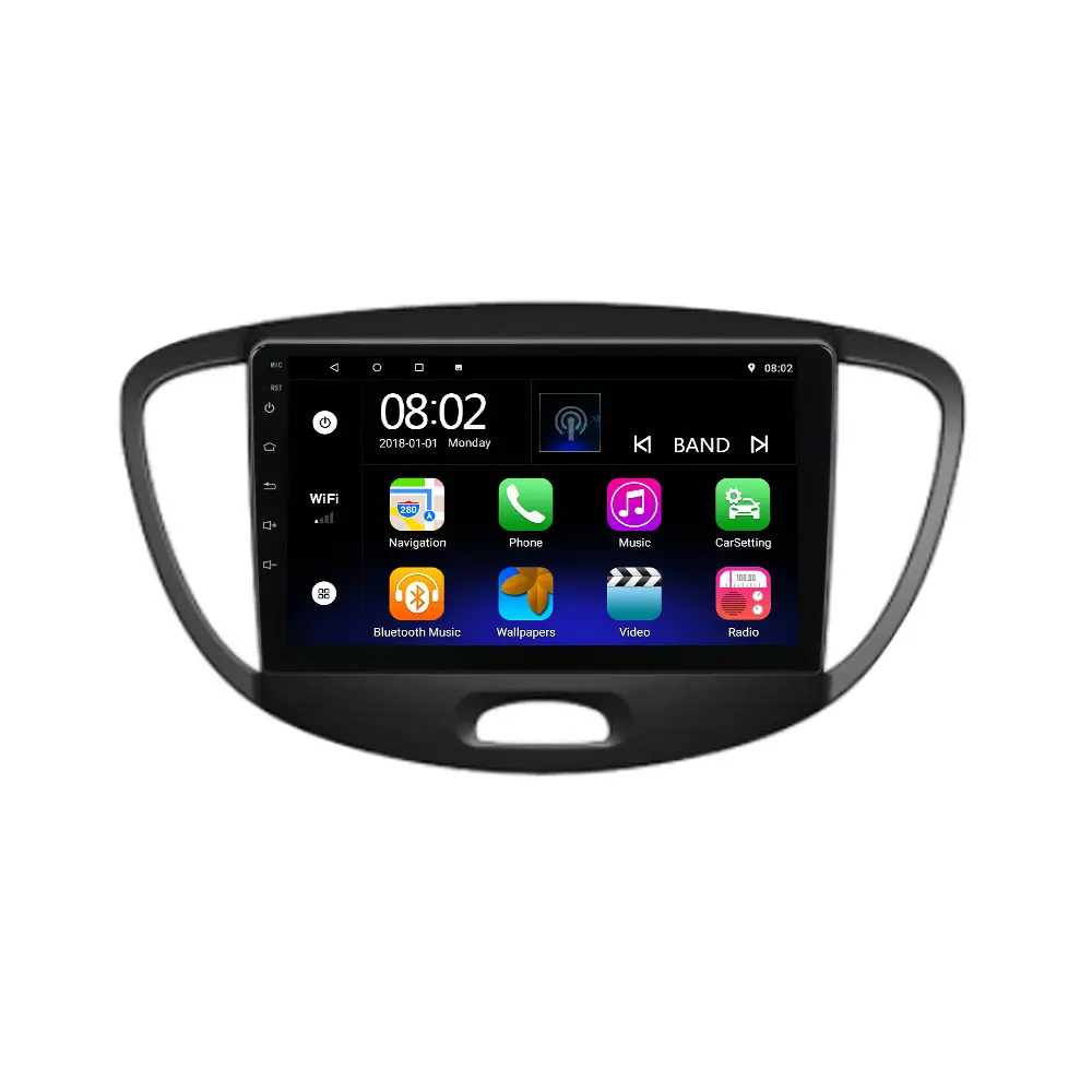 Navitree Android 10 2.5D IPS 4Core Car DVD Player untuk Hyundai I10 2007-2013 Mobil 9Inch Mobil Radio WIFI GPS Navigasi Stereo