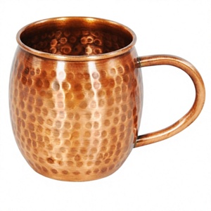 Taza de Cobre Puro de Primera Calidad con Diseño Martillado para Beber Agua, Moscow Mule, Vodka y Vino - Product Image 1