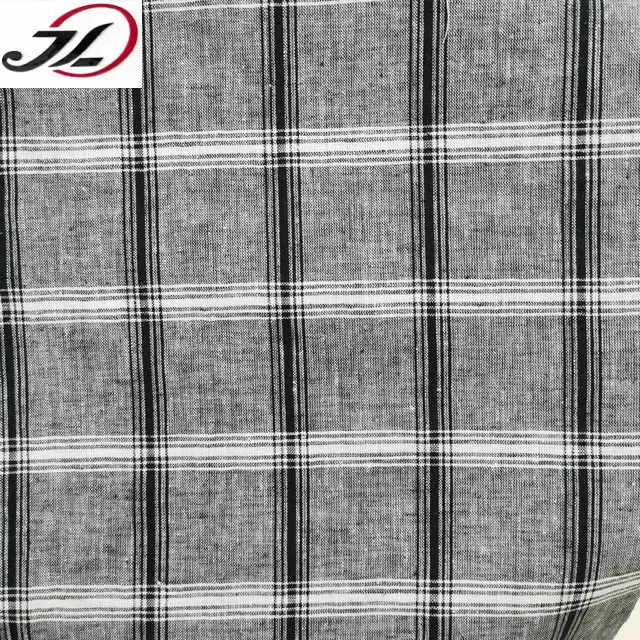 China manufacturer yarn dyed check cotton linen shirt fabric