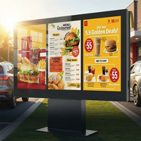 Pantalla LCD para Menú de Restaurante al Aire Libre, Tablero de Visualización Electrónico, Kiosco Digital, Carteles Publicitarios Exteriores Independientes para Autoservicio