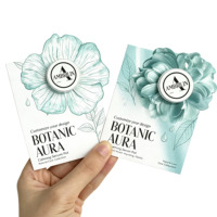 Carte vide personnalisable avec impression de logo et pot de 3g/5g pour échantillons de crème, lotion, maquillage, baume – Présentoir de marque