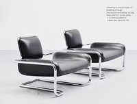 Fauteuil en cuir design nordique, chaise incurvée, canapé asymétrique, table basse simple pour hôtel, salon, intérieur, loisirs
