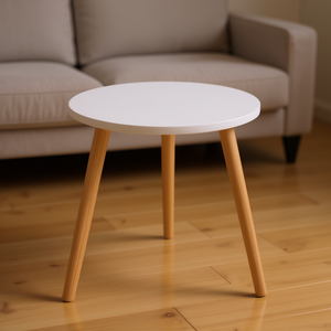 Table d'appoint ronde Db Modern Farmhouse, 16 pouces, cadre en métal blanc, plateau en marbre, table basse pour salon - Product Image 2