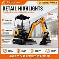 Nouveau modèle 2026 Mini-excavatrice de 1,3 tonne Livraison gratuite Moteur Kubota Yanmar Micro-pelle avec lame de bulldozer CE EPA