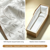 Tissu Jacquard Satiné 100% Polyester Premium en Gros 75D 80GSM Soyeux Brillant Anti-rétrécissement pour Cercueil, Boîte Cadeau, Tissu Décoratif