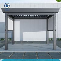 Pergola en aluminium robuste avec toit à lames motorisées pour villa de luxe, pergola de jardin, pergola de terrasse