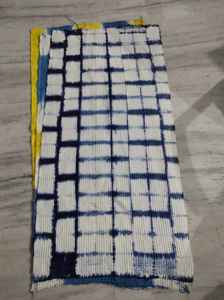 Blue & Yellow Cotton Dye Printed Waffle <b>Towel</b> Handwoven Cotton <b>Kitchen</b> <b>Towels</b> Multicolour Earth tone Stripes Wholesale Price - Product Image 2