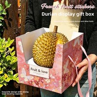 Boîte cadeau pour fruits de la forêt à imprimé floral avec poignée en ruban, plateau de présentation ouvert, logo personnalisé, emballage en gros en carton ondulé B-flute
