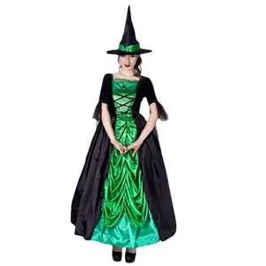 Funmular Storybook Phù Thủy Trang Phục Cho Phụ Nữ Ma Thuật Phù Thủy Màu Xanh Lá Cây Ăn Mặc Cho Halloween Trang Phục