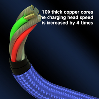 Kabel Micro USB Tipe-C Nylon Kepang 1 Meter, Pengisi Daya Cepat 3 in 1 untuk Ponsel, Laris Terjual