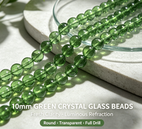 Perles intercalaires lâches en verre transparent lisse de 10 mm, effet pierre irisée, pour bijoux faits main, bracelets et colliers DIY