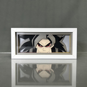 Goku Super Saiyan 4 Anime boîte à lumière MDF cadre en bois découpé au laser papier boîte d'ombre pour <span class=keywords><strong>Dragon</strong></span> Balls Led veilleuse pour la décoration de la chambre - Product Image 2