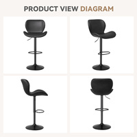 Tabourets de bar pivotants modernes en cuir PU, dossier rembourré, repose-pieds, hauteur réglable, pour comptoir, bar à domicile, salon