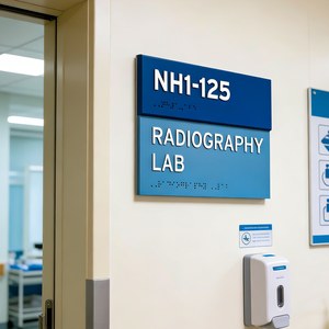 Plaque de <span class=keywords><strong>porte</strong></span> en aluminium au design moderne, autocollant 3M, signalétique de direction pour bâtiments, signalétique ADA, signalétique Braille - Product Image 2