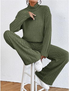 Maglione Pullover invernale da <span class=keywords><strong>donna</strong></span> con collo alto Casual lavorato a costine in <span class=keywords><strong>maglia</strong></span> a tinta unita Spandex in Spandex taglia L XL modello da <span class=keywords><strong>donna</strong></span> - Product Image 5