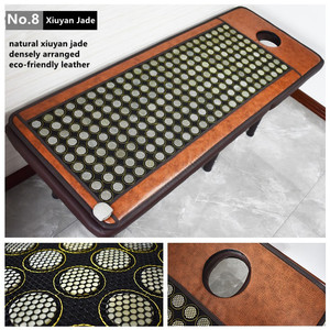 Tapis <span class=keywords><strong>de</strong></span> massage chauffant électrique en pierre <span class=keywords><strong>de</strong></span> jade, avec fonction sauna vapeur et amincissante, à énergie photonique à ondes ultra longues et perforé - Product Image 5
