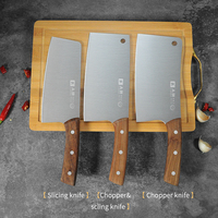 Couteaux à viande multifonctions Couteau à hacher en acier inoxydable Couteau à hacher chinois avec manche en bois