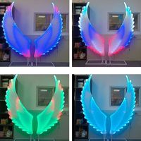 Ailes d'ange lumineuses LED colorées pour scène de mariage, ailes colorées pour proposition de mariage, décoration volante