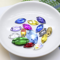 Strass en verre à dos plat écologiques avec double trou et design œil de cheval pour vêtements, chaussures et sacs