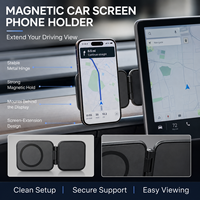 Support de téléphone magnétique pliable 360° °   Support de voiture réglable et support de bureau mains libres pour écran de voiture et ordinateur portable