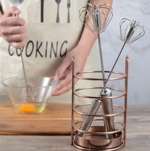 10 pouces en acier inoxydable presse main automatique rotatif fouet crème mélangeur agitateur batteur à oeufs - Product Image 6