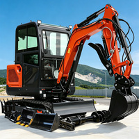 Mini Excavadora de 3 Toneladas con Cabina, Motor Kubota, Certificación CE, Acoplador Rápido, para Jardinería y Paisajismo, al Mejor Precio