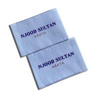 Étiquettes tissées rectangulaires personnalisées écologiques en satin, impression numérique, bords découpés au laser, pour col, taille, manches et étiquettes de lavage