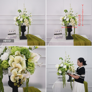 การจัดดอกไม้ประดิษฐ์สีเขียวขาว ตกแต่งด้วยพืชสีเขียวทันสมัย เหมาะสำหรับงานแต่งงานและงานอีเว้นท์ - Product Image 3