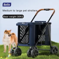 Bello Grande poussette Wagon pour chats une main pliante, grande poussette pour chien UK par Easy Folding, poussette pour animaux de compagnie pour 2 chiens