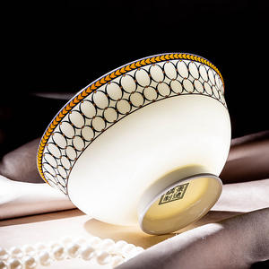 Vajilla <span class=keywords><strong>de</strong></span> Porcelana Fina Jingdezhen con Incrustaciones <span class=keywords><strong>de</strong></span> Oro y Diseño Pintado a Mano, Apta para Microondas, para Hogar y Hotel - Product Image 4