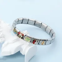Hapiship Original Breloques italiennes Daisy, Chat, Poisson, Oiseau, Panda pour bracelet en acier inoxydable de 9 mm, pour la création de bijoux DJ061