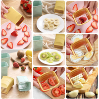 Alat dapur kreatif, pengiris cangkir pengiris telur pemotong stroberi pisang Salad sayur cepat membuat buah