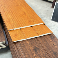 Panel Sandwich Dinding Atap Logam Ukiran Modern Harga Terbaik, Busa PU 16mm Kepadatan Tinggi, Tahan Api/Air, Ramah Lingkungan