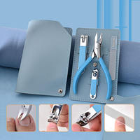 Ensemble de manucure durable en acier inoxydable 4 pièces avec coupe-ongles tranchant, lime à ongles nano et pince à cuticules