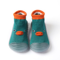 Chaussettes-chaussures pour bébé, motif animal 3D, dessin animé mignon, imperméables, semelle en caoutchouc