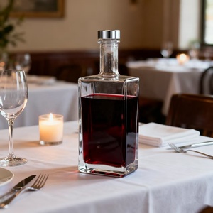 Botellas <span class=keywords><strong>de</strong></span> Vino <span class=keywords><strong>de</strong></span> Vidrio Cuadradas <span class=keywords><strong>de</strong></span> Pared Gruesa a Prueba <span class=keywords><strong>de</strong></span> Fugas <span class=keywords><strong>de</strong></span> 100 ml, 200 ml, 500 ml con Tapones, para Bares, Vodka, Whisky, Ginebra, al por Mayor - Product Image 2