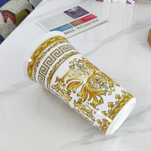 Jarrón de Cerámica de Boca Ancha, Creativo, Amarillo, Esmaltado, para Arreglos Florales - Product Image 4
