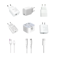 Nouvel ensemble chargeur rapide et câble de données USB/Type-C double PD20W US/EU/UK personnalisé avec matériau GaN pour téléphones/séries 15/16/17