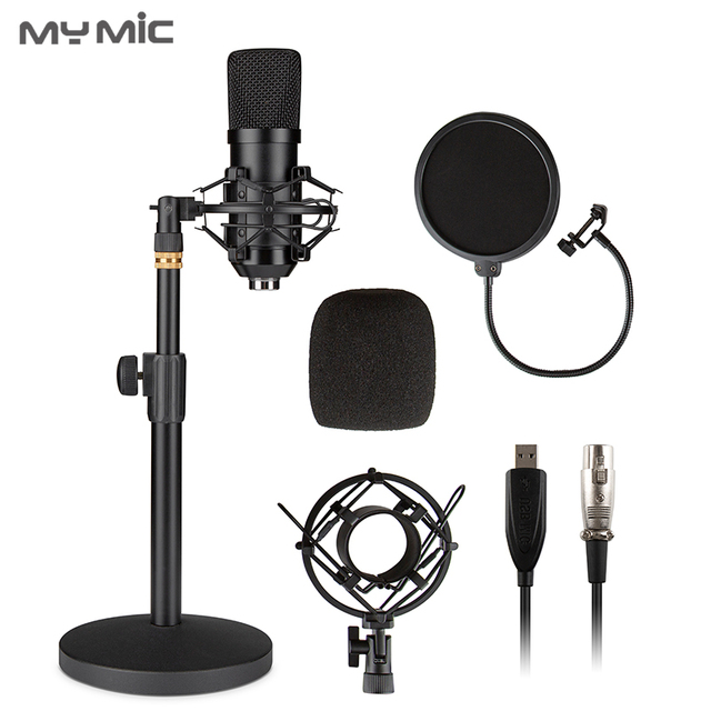 MY MIC BM700UZ Professional USB Microphone Condenser Studio Mic with Desktop Stand for Recording Broadcasting