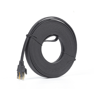 สายแพทช์คอร์ด CAT8 FLAT STP ความเร็วสูงสำหรับโรงงาน สายเคเบิลเครือข่ายทองแดงเปลือย 30AWG Cat 8 พร้อมฉนวน PVC แบบแบน RJ45 - Product Image 1