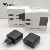 Cargador Tipo-C de 45W con Enchufe Europeo, Adaptador de Corriente PD para Samsung Galaxy Note 20, 10 Plus, S21 Ultra, Tableta, Teléfono Móvil, Carga de Alta Velocidad