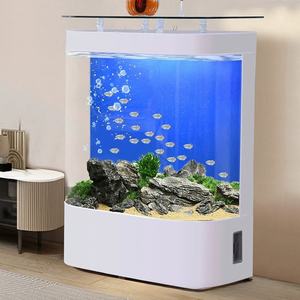 Vente en Gros Nouveau Design Grand <span class=keywords><strong>Aquarium</strong></span> Courbé pour Poissons Rouges de Salon en Verre Mural au Sol Réservoir à Poissons Écologique - Product Image 4