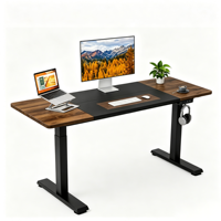 Bureau debout électrique à double moteur réglable en hauteur pour poste de travail informatique à domicile
