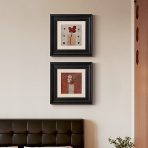 Dipinto su Tela con Cornice <span class=keywords><strong>in</strong></span> Stile Antico Medio con Design Floreale ad Angolo Decorazione <span class=keywords><strong>per</strong></span> Comodino Francese - Product Image 1