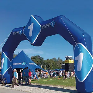 Outdoor Custom running PVC inflatable archway with blower